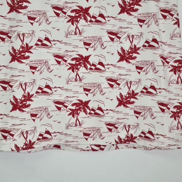 Talbots Skirt Size 22W Sailboat Tropical Palm Red White Preppy Lined Vacation - Picture 4 of 9